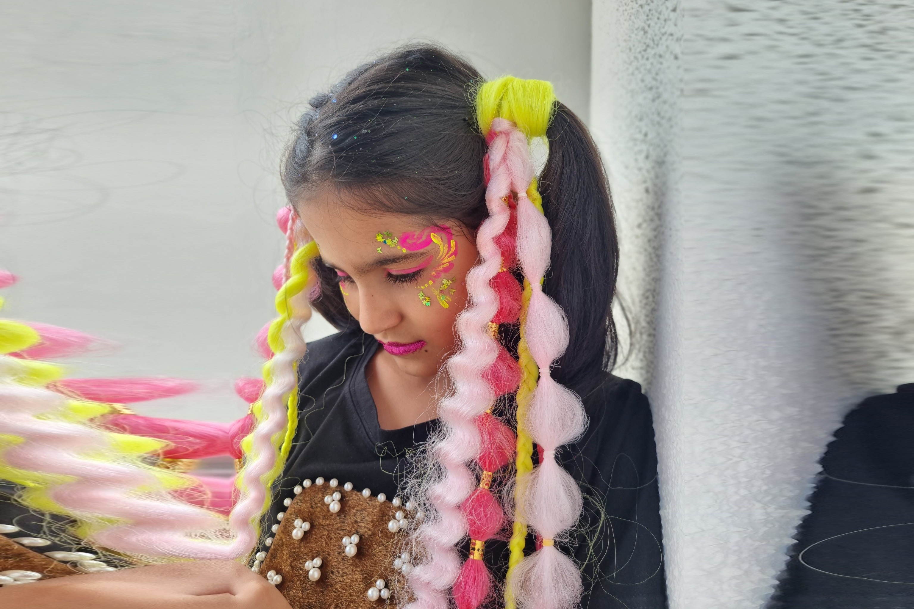 Apliques coloridos para cabelo infantil